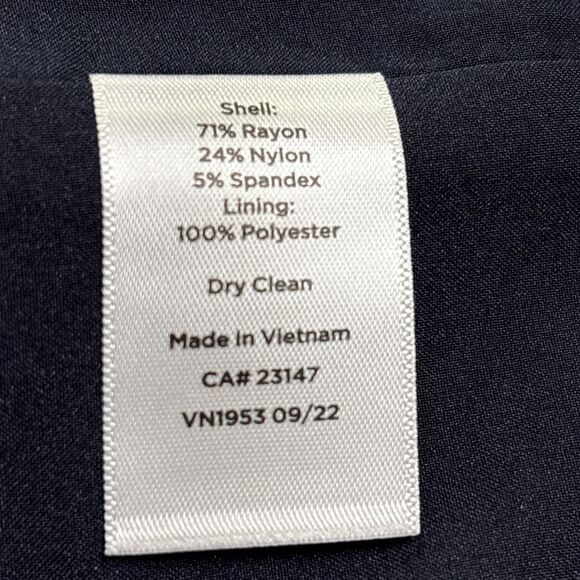 Talbots LUXE Italian Knit Sheath Navy Dress Size 4 Sleeveless Button Detail - Picture 8 of 12